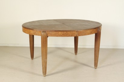 Table 20 30 years, extendable, veneered wood, mahogany, Burr, legs, #modernariato, #tavoli