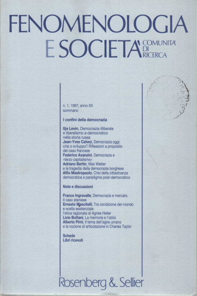 Fenomenologia e società. Periodico di filosofia - , AA.VV.