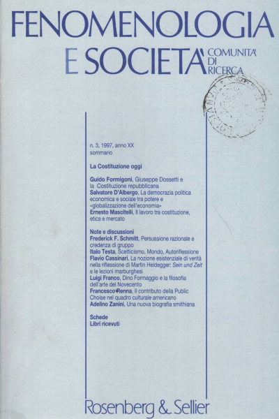 Fenomenologia e società. Periodico di filosofia - , AA.VV.