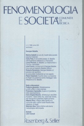 Fenomenologia e società. Periodico di filosofia - n.2, 1998 anno XXI