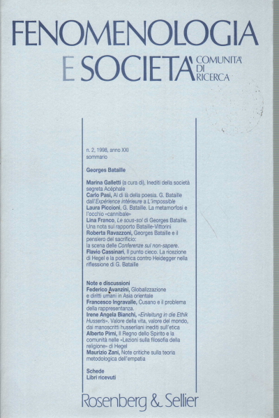 Fenomenologia e società. Periodico di filosofia - , AA.VV.