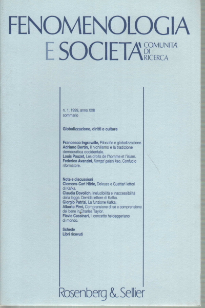 Fenomenologia e società. Periodico di filosofia - , AA.VV.