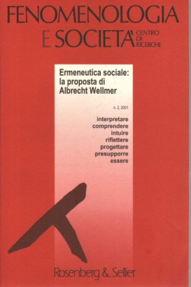 Fenomenologia e società. Periodico di filosofia - n. 2, 2001, anno XXIV