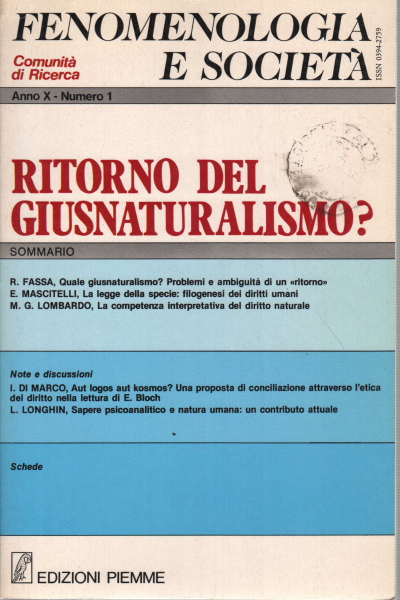 Fenomenologia e società. Periodico di filosofia - , AA.VV.