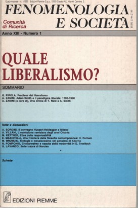 Fenomenologia e società. Periodico di filosofia - n. 1, 1990, anno XIII