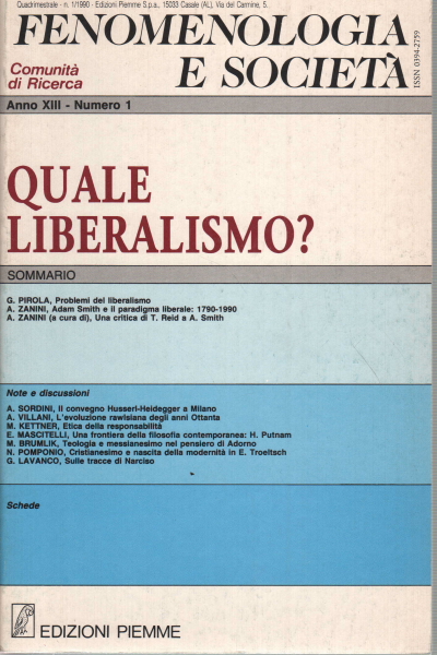 Fenomenologia e società. Periodico di filosofia - , AA.VV.