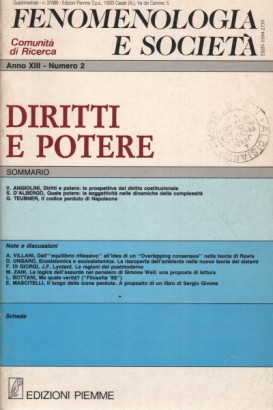 Fenomenologia e società. Periodico di filosofia - n. 2, 1990, anno XIII