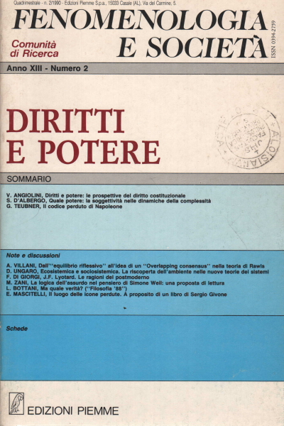 Fenomenologia e società. Periodico di filosofia - , AA.VV.