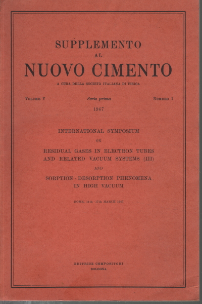 Supplemento al Nuovo Cimento, volume V, serie prima,1967