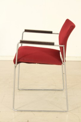 Stühle, Metall, Chrom, 60 70 Jahre, Armlehnen, Polsterung, Futter, #modernariato, #sedie