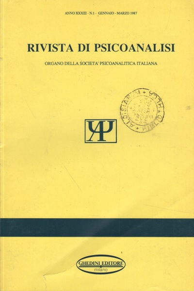 Journal of psychoanalysis year XXXIII 1987, AA.VV.