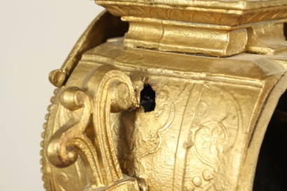 antiquités, objets d'art, cheminée, regardez la première moitié du XXe siècle, 900, albâtre, doré métal, putto, #antiquariato #oggettistica