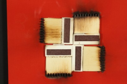 contemporary art, bernard aubertin, burned matches