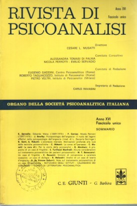 Rivista di psicoanalisi, anno XVI, 1970