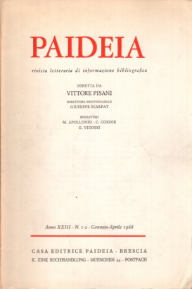 Paideia. Anno XXIII, 1968. Volumi 3