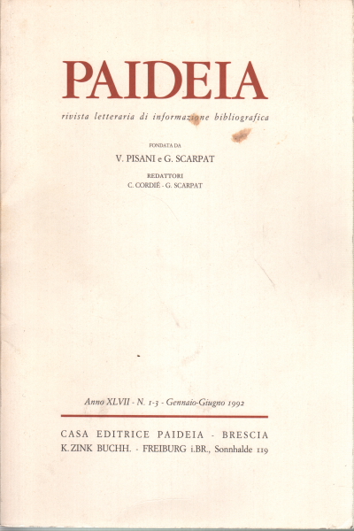 Paideia. Anno XLVII, 1992. Volumi 2