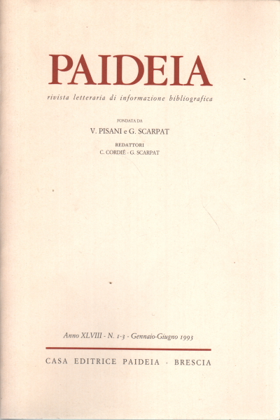 Paideia. Anno XLVIII, 1993. Volumi 2