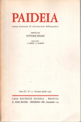 Paideia. Anno XL, 1985. Volumi 2