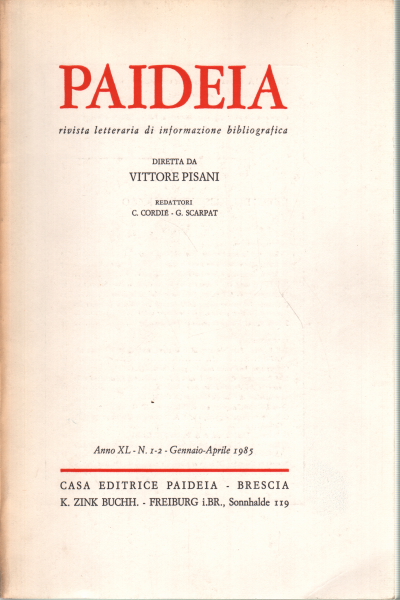 Paideia. Anno XL, 1985. Volumi 2