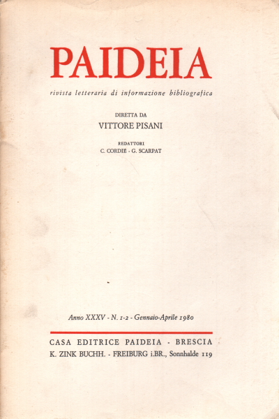 Paideia. Anno XXXV, 1980. Volumi 2