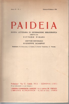 Paideia. Anno IX, 1954. Volumi 5