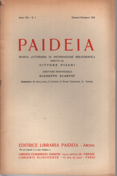 Paideia. Anno VIII, 1953. Volumi 5