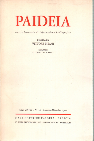 Paideia. Anno XXVII, 1972