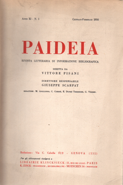Paideia. Anno XI, 1956. Volumi 5