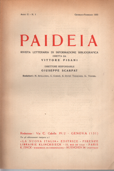 Paideia. Anno X, 1955. Volumi 6