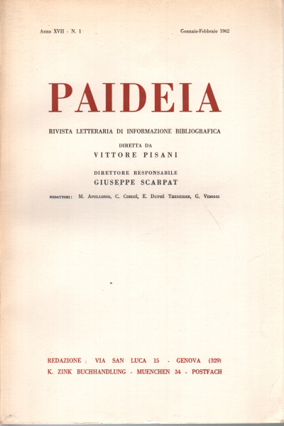 Paideia. Anno XVII, 1962. Volumi 5