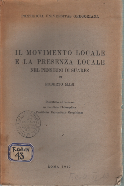 Il movimento locale e la presenza locale nel pensi, Roberto Masi