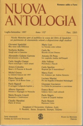 Nuova Antologia Luglio- Settembre 1997  Vol. 579 Fasc. 2203
