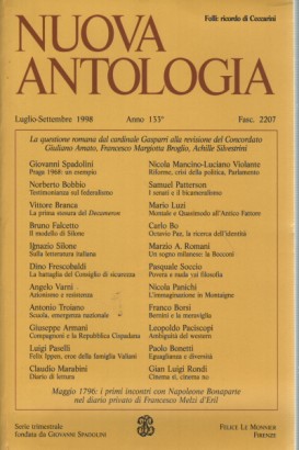 Nuova Antologia Luglio- Settembre 1998  Vol. 581 Fasc. 2207