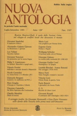Nuova Antologia Luglio- Settembre 1993  Vol. 570 Fasc. 2187