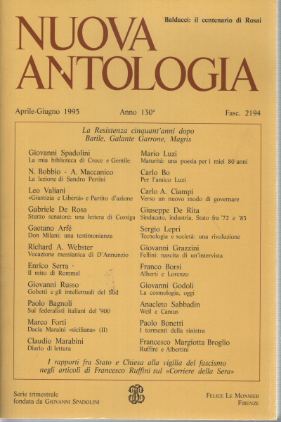 Nueva Antología Abril-Junio 1995 Vol. 574 Fasc., AA.VV.