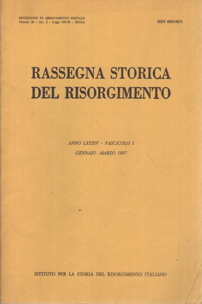 Rassegna storica del Risorgimento anno LXXXIV fa, AA.VV.