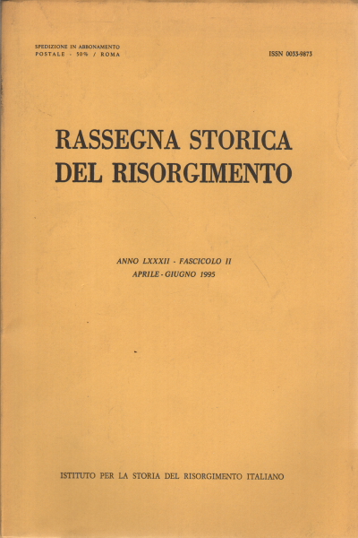 Rassegna storica del Risorgimento anno LXXXII fa, AA.VV.
