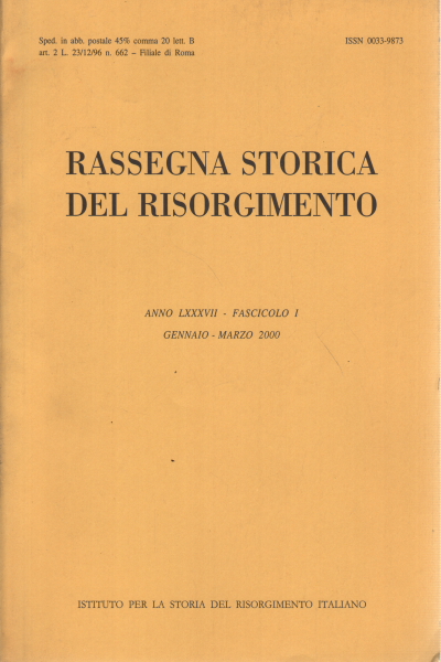 Revue d'histoire du Risorgimento année LXXXVII f, AA.VV.