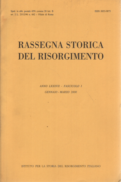 Rassegna storica del Risorgimento anno LXXXVII f, AA.VV.