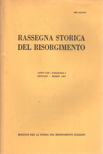Revue d'histoire du Risorgimento année LXX 1983 , s.un.