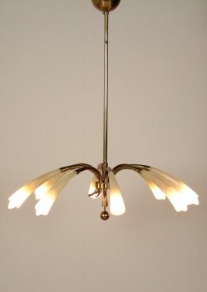 chandelier, 1950s, brass, #modern, #lighting, # {* $ 0 $ *}
