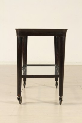 carrello, anni 50, legno tinto, ebano, vetro, made in italy, carrello anni 50, carrello di servizio, carrello vintage, carrello di modernariato, vintage italiano, modernariato italiano, carrello tinto ebano, di mano in mano, anticonline