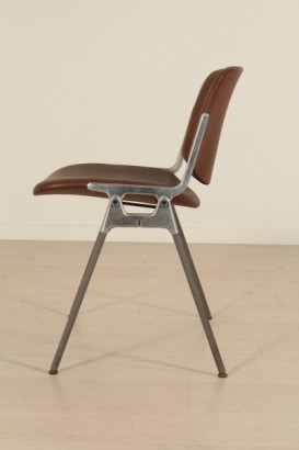 chairs, Catelli, metal, aluminum, padding, imitation leather, 60's 70's, Anonima Castelli, #modernariato, #chairs, # {* $ 0 $ *}