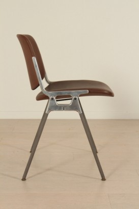 chairs, Catelli, metal, aluminum, padding, imitation leather, 60's 70's, Anonima Castelli, #modernariato, #chairs, # {* $ 0 $ *}