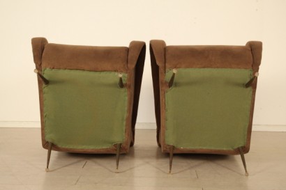 fauteuils, 50 ans, ameublement, tissu, laiton, fabriqué en Italie, #modernariato, #poltrone, #dimanoinmano