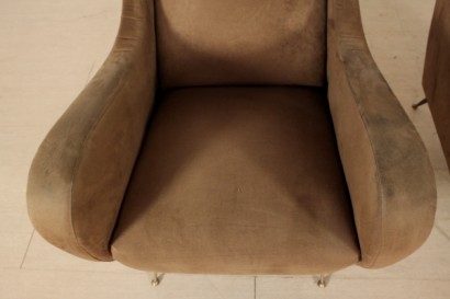 fauteuils, 50 ans, ameublement, tissu, laiton, fabriqué en Italie, #modernariato, #poltrone, #dimanoinmano