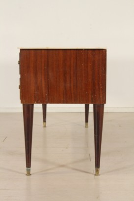 chest of drawers, bedside table, paolo buffa, veneered wood, rosewood, marble, brass, made in Italy, #modernariato, #mobilio, # {* $ 0 $ *}