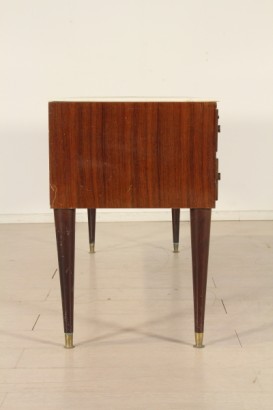 chest of drawers, bedside table, paolo buffa, veneered wood, rosewood, marble, brass, made in Italy, #modernariato, #mobilio, # {* $ 0 $ *}