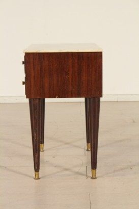 chest of drawers, bedside table, paolo buffa, veneered wood, rosewood, marble, brass, made in Italy, #modernariato, #mobilio, # {* $ 0 $ *}