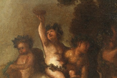 Bacchus with Cherubs Oil Painting Anonymous Artist 17th Century